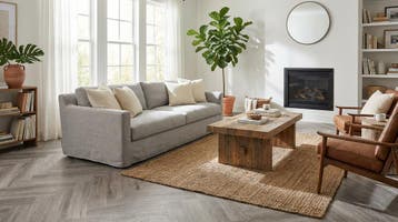 Plak PVC Visgraat grijs natuurlijk eiken € 11 / m², Ophalen, Grijs eiken visgraat PVC, Overige typen, Nieuw