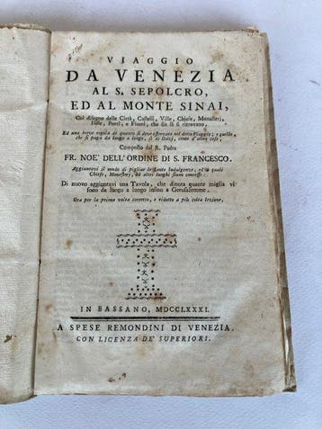 Fr. Noè dellOrdine di S. Francesco - Viaggio da Venezia al