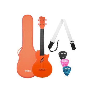 Cascha HH 2289 Oranje Carbon Fiber concert ukulele met, Ophalen of Verzenden, Nieuw