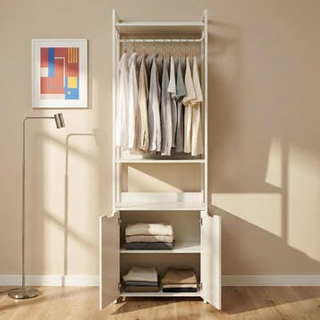 Kledingrek Jässaatka met 2 deuren 200x61x40 cm grijs [en.cas, Huis en Inrichting, Verzenden, Nieuw