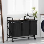 vidaXL Wasmand 3 vakken met planken bruin eikenkleurig, Verzenden, Nieuw