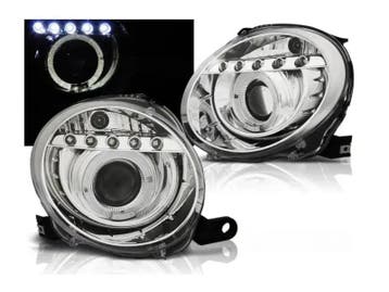 LED koplamp units, geschikt voor FIAT 500 – Chrome, Auto-onderdelen, Verzenden, Nieuw, Fiat