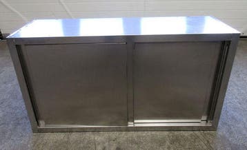 RVS Wandkast met 2 schuifdeuren B120 x D40 x H65cm, Gebruikt