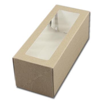 Taartdoos Slof met venster 25x10x9cm. Kraft 3st, Verzenden, Nieuw