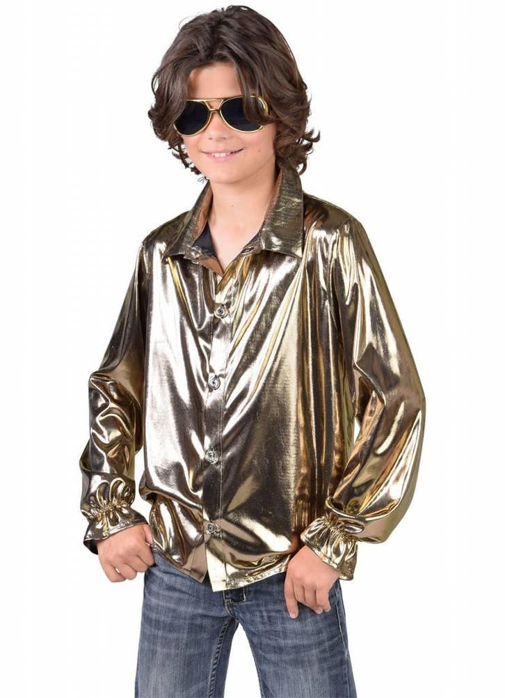 Disco blouse goud kind, Kleding | Dames, Carnavalskleding en Feestkleding, Nieuw, Ophalen of Verzenden