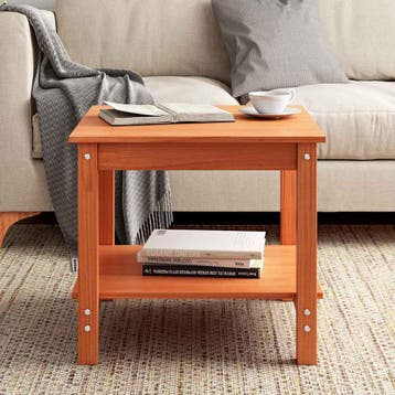 vidaXL Salontafel Wasbruin 50 x 50 x 45 cm Massief, Verzenden, Nieuw, Overige houtsoorten, 50 tot 100 cm