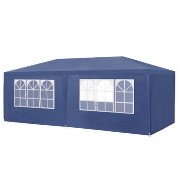 Paviljoen partytent met 6 zijwanden 6x3x2,55 m donkerblauw, Verzenden, Nieuw