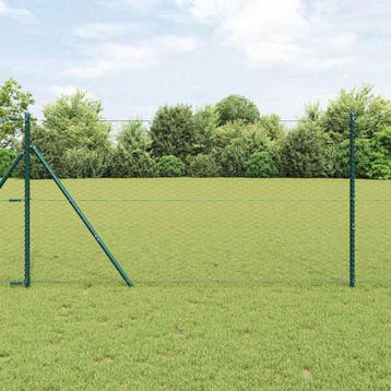 vidaXL zeshoekig gaashek met grondbevestiging 100 x 1,4 m, Verzenden, Nieuw, IJzer