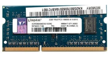 Kingston ACR256X64D3S1333C9 2GB DDR3 1333MHz PC3-10600S CL9, Ophalen of Verzenden, Gebruikt
