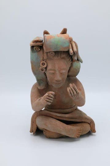 Figuur - Sculpture décorative en terre cuite de style