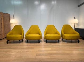 Leolux Jill Fauteuil Geel Nieuwstaat (4 Beschikbaar), Huis en Inrichting, Fauteuils, Design Fauteuils Leolux, 75 tot 100 cm, Ophalen of Verzenden