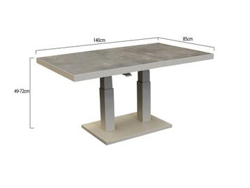 Pacific lounge-diningtafel 140x85xH49-72 cm in hoogte, Ophalen of Verzenden, Nieuw