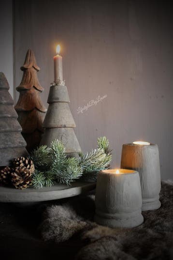 LUKSA houten kerstboom kandelaar Maya 22 cm, Ophalen of Verzenden, Nieuw