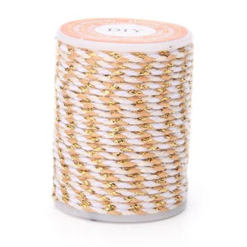 1 rol Metallic gevlochten koord – katoen/polyester mix –, Ophalen of Verzenden, Nieuw, Kraal
