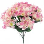 Hortensia hydrangea pink roze zijdenbloem bundel 11 stuks 35, Ophalen of Verzenden, Nieuw