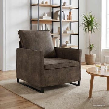 vidaXL Fauteuil Donkergrijs 70 x 81 x 82 cm Faux Suède Stof, Huis en Inrichting, Eenpersoons, Verzenden, Nieuw, Minder dan 150 cm