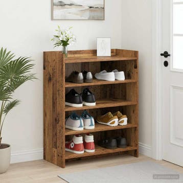 vidaXL Schoenenkast met opslag Oud hout 73,5 x 36 x 92 cm, Verzenden, Nieuw