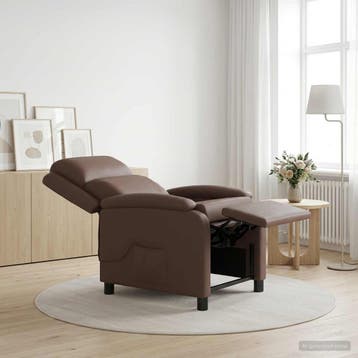 vidaXL Massage Recliner Bruin Kunstleer, Verzenden, Nieuw