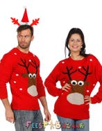 Foute Kersttrui Rood Met Rendier, Ophalen of Verzenden, Nieuw