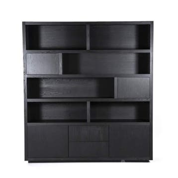 Kabinet Helsinki - 200cm - Zwart - 95726 - bergkasten, Nieuw, Overige materialen