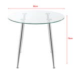 [en.casa] Glazen tafel Humppila rond 75x80 cm chroom en tran, Huis en Inrichting, Tafels | Eettafels, Verzenden, Nieuw