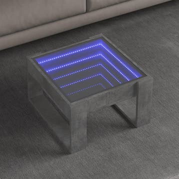vidaXL Salontafel met Infinity LED 50x53x30 cm betongrijs, Huis en Inrichting, Tafels | Salontafels, 50 tot 100 cm, Verzenden