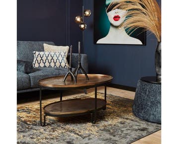 Ovale salontafel Kate Goud Aluminium 100 cm, Huis en Inrichting, Ophalen of Verzenden, Nieuw