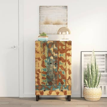vidaXL buffetkast met lade 60x33x100 cm gerecycled hout en, Verzenden, 100 tot 150 cm, Nieuw, 50 tot 100 cm