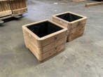 Veiling - 2x Garlux vuren bloembak geïmpregneerd 40x40x30cm, Tuin en Terras, Bloembakken en Plantenbakken, Nieuw