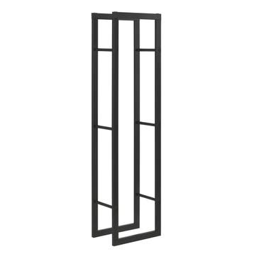 [en.casa] Brandhout rek houtopslag Täby 40x25x150 cm zwart, Verzenden