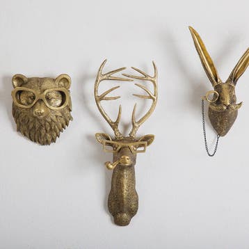 Gouden Hertenkop Wandhaak - Decoratieve Resin Muurhanger met, Verzenden, Nieuw