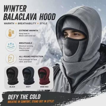 Multifunctionele Winter Balaclava met Capuchon: Fleece Nekwa, Verzenden, Nieuw