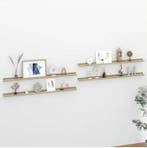 Set van 4 Wandplanken – Wit en Sonoma Eiken MDF 115 cm, Huis en Inrichting, Kasten | Wandmeubels, Verzenden, Nieuw