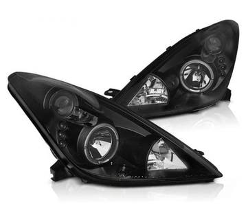 Koplampen Toyota Celica T230 99-05 Angel eye LED Zwart, Ophalen of Verzenden, Nieuw