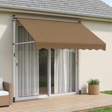 vidaXL Handmatig uitschuifbare luifel Beige 350 cm, Verzenden, Nieuw