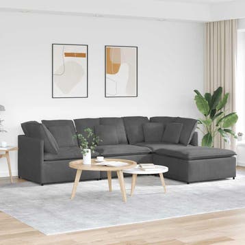 vidaXL Modulaire bank met voetenbank&kussens corduroy stof, Huis en Inrichting, Banken | Bankstellen, Verzenden, Nieuw, Stof