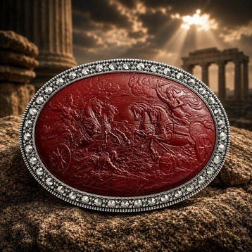 Zilver, Replica Grand Tour Romeinse Battle Cameo - 925