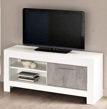 TV meubel Klein Marknesse Wit/Marmer - tv-meubels, Nieuw, Overige materialen