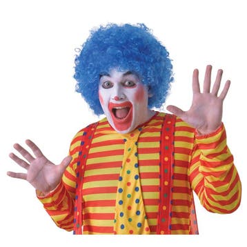 Verkleed clown pruik blauw voor volwassenen - Pruiken unisex, Ophalen of Verzenden, Nieuw