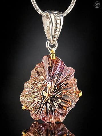 Ametrine Bloemenhanger - 925 Sterling Zilver - Goudvergulde, Antiek en Kunst