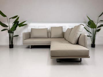 Walter Knoll Living Landscape Designsofa Bank Bruin, Hoekbank, Leer, Ophalen of Verzenden, Zo goed als nieuw