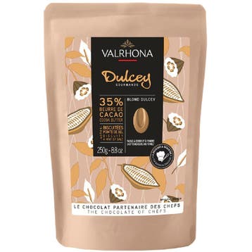 Valrhona Chocolade Druppels Blond Dulcey (35%) 250g, Verzenden, Nieuw