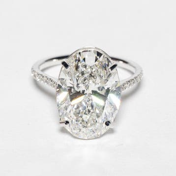 Zonder minimumprijs - Statement ring - 18 karaat Witgoud -