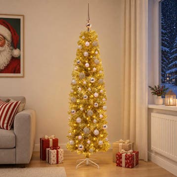 vidaXL Kunst Slimme Kerstboom met Ballen 180 cm 300 LEDs, Verzenden, Nieuw