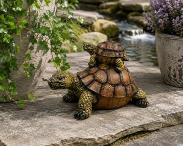Beeld, large turtle - 19 cm - polyresin, Antiek en Kunst