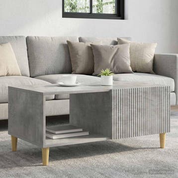 vidaXL Salontafel Betongrijs 90 x 50 x 40 cm Bewerkt hout, Verzenden, Nieuw, 50 tot 100 cm, Rechthoekig