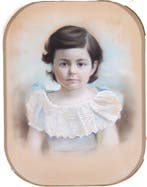 Hollandse school (XIX-XX) - Pastel Portret van een Meisje -