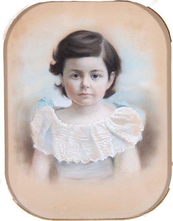 Hollandse school (XIX-XX) - Pastel Portret van een Meisje -
