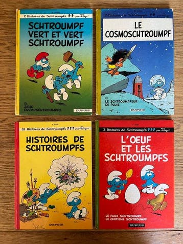 Les Schtroumpfs T4 + T6 + T8 + T9 - 4x C - 4 Album - Eerste, Nieuw