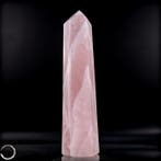 Natuurlijk rozenkwarts obelisk Zachte harmonie in een edele